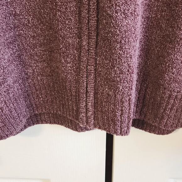 Studio Works Men's Dark Purple Cardigan Sweater Size XL Full Zip Mock Neck Wool - Picture 4 of 9